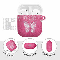New Zealand Breast Cancer Awareness AirPods Case Maori Butterfly Pink Ribbon - Polynesian Pride
