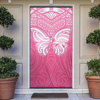 New Zealand Breast Cancer Awareness Door Cover Maori Butterfly Pink Ribbon - Polynesian Pride