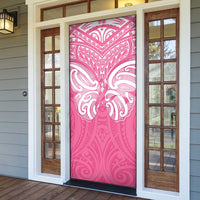 New Zealand Breast Cancer Awareness Door Cover Maori Butterfly Pink Ribbon - Polynesian Pride