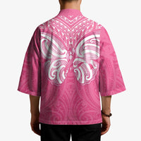 New Zealand Breast Cancer Awareness Kimono Maori Butterfly Pink Ribbon - Polynesian Pride