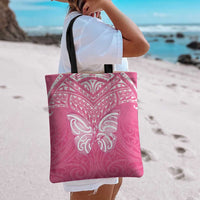 New Zealand Breast Cancer Awareness Tote Bag Maori Butterfly Pink Ribbon - Polynesian Pride