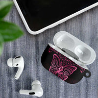 New Zealand Breast Cancer Awareness AirPods Case Maori Butterfly Pink Ribbon Black Version LT14 - Polynesian Pride