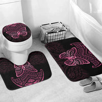 New Zealand Breast Cancer Awareness Bathroom Set Maori Butterfly Pink Ribbon Black Version - Polynesian Pride