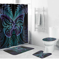 Suicide Prevention New Zealand Bathroom Set Aotearoa Maori Butterfly Mix Silver Fern - Polynesian Pride