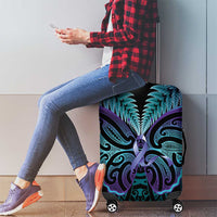 Suicide Prevention New Zealand Luggage Cover Aotearoa Maori Butterfly Mix Silver Fern - Polynesian Pride