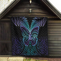 Suicide Prevention New Zealand Quilt Aotearoa Maori Butterfly Mix Silver Fern - Polynesian Pride