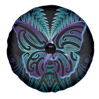 Suicide Prevention New Zealand Spare Tire Cover Aotearoa Maori Butterfly Mix Silver Fern - Polynesian Pride