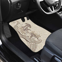 Beige Hawaii Car Mats Hammerhead Shark Tattoo Curve Polynesian - Polynesian Pride