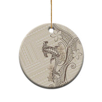 Beige Hawaii Ceramic Ornament Hammerhead Shark Tattoo Curve Polynesian LT14 - Polynesian Pride
