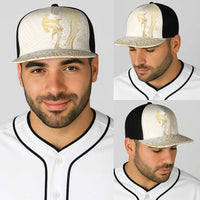 Gold and White Hawaii Baseball Net Cap Hammerhead Shark Tattoo Curve Polynesian - Polynesian Pride