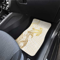 Gold and White Hawaii Car Mats Hammerhead Shark Tattoo Curve Polynesian - Polynesian Pride