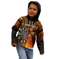 Personalised Polynesian Darts Kid Hoodie Fire Burning With Tribal Tattoo LT14 - Polynesian Pride
