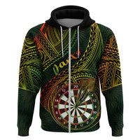 Personalised Polynesian Darts Hoodie Dart Lovers Tribal Pattern Mix Tropical Leaves LT14 - Polynesian Pride