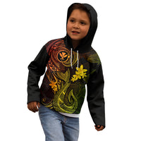 Hawaii Kid Hoodie Fish Hook Tattoo Mix Polynesian Plumeria Reggae Version LT14 - Polynesian Pride