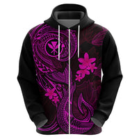 Hawaii Hoodie Fish Hook Tattoo Mix Polynesian Plumeria Pink Version LT14 - Polynesian Pride