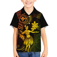 Hawaii Family Matching Off Shoulder Maxi Dress and Hawaiian Shirt Hula Girl Mix Polynesian Plumeria Reggae Version LT14 Son's Shirt Reggae - Polynesian Pride