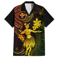 Hawaii Family Matching Puletasi Dress and Hawaiian Shirt Hula Girl Mix Polynesian Plumeria Reggae Version LT14 Dad's Shirt - Short Sleeve Reggae - Polynesian Pride