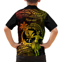 Hawaii Kid Hawaiian Shirt Hula Girl Mix Polynesian Plumeria Reggae Version LT14 - Polynesian Pride