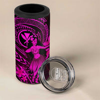 Hawaii 4 in 1 Can Cooler Tumbler Hula Girl Mix Polynesian Plumeria Pink Version