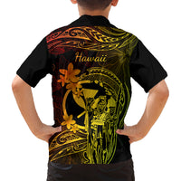 Hawaii Family Matching Short Sleeve Bodycon Dress and Hawaiian Shirt King Kamehameha Mix Polynesian Plumeria Reggae Version LT14 - Polynesian Pride