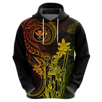 Hawaii Hoodie King Kamehameha Mix Polynesian Plumeria Reggae Version LT14 - Polynesian Pride