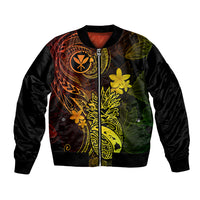 Hawaii Bomber Jacket Pineapple Mix Polynesian Plumeria Reggae Version LT14 Unisex Reggae - Polynesian Pride