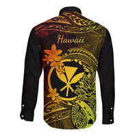 Hawaii Long Sleeve Button Shirt Pineapple Mix Polynesian Plumeria Reggae Version LT14 - Polynesian Pride