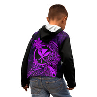 Hawaii Kid Hoodie Pineapple Mix Polynesian Plumeria Purple Version LT14 - Polynesian Pride