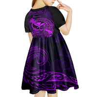 Hawaii Kid Short Sleeve Dress Pineapple Mix Polynesian Plumeria Purple Version LT14 - Polynesian Pride
