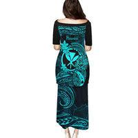 Hawaii Puletasi Pineapple Mix Polynesian Plumeria Turquoise Version LT14 - Polynesian Pride