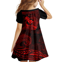Hawaii Family Matching Off Shoulder Maxi Dress and Hawaiian Shirt Pineapple Mix Polynesian Plumeria Red Version LT14 - Polynesian Pride