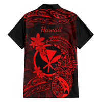 Hawaii Family Matching Tank Maxi Dress and Hawaiian Shirt Pineapple Mix Polynesian Plumeria Red Version LT14 - Polynesian Pride