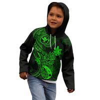 Hawaii Kid Hoodie Pineapple Mix Polynesian Plumeria Green Version LT14 - Polynesian Pride
