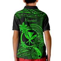 Hawaii Kid Polo Shirt Pineapple Mix Polynesian Plumeria Green Version LT14 - Polynesian Pride