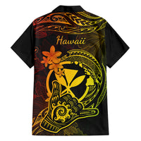 hawaii-family-matching-off-shoulder-maxi-dress-and-hawaiian-shirt-shaka-tattoo-mix-polynesian-plumeria-reggae-version