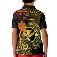 Hawaii Kid Polo Shirt Shaka Tattoo Mix Polynesian Plumeria Reggae Version LT14 - Polynesian Pride