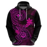Hawaii Hoodie Shaka Tattoo Mix Polynesian Plumeria Pink Version LT14 - Polynesian Pride