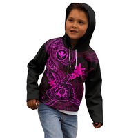 Hawaii Kid Hoodie Shaka Tattoo Mix Polynesian Plumeria Pink Version LT14 - Polynesian Pride