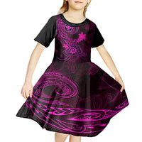 hawaii-kid-short-sleeve-dress-shaka-tattoo-mix-polynesian-plumeria-pink-version
