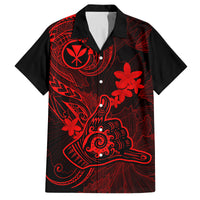 hawaii-family-matching-off-shoulder-maxi-dress-and-hawaiian-shirt-shaka-tattoo-mix-polynesian-plumeria-red-version