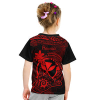 Hawaii Kid T Shirt Shaka Tattoo Mix Polynesian Plumeria Red Version LT14 - Polynesian Pride