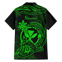Hawaii Family Matching Tank Maxi Dress and Hawaiian Shirt Shaka Tattoo Mix Polynesian Plumeria Green Version LT14 - Polynesian Pride