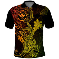 Hawaii Polo Shirt Hammerhead Shark Tattoo Mix Polynesian Plumeria Reggae Version LT14 Reggae - Polynesian Pride