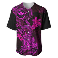 Hawaii Baseball Jersey Hammerhead Shark Tattoo Mix Polynesian Plumeria Pink Version LT14 Pink - Polynesian Pride