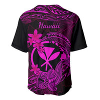 Hawaii Baseball Jersey Hammerhead Shark Tattoo Mix Polynesian Plumeria Pink Version LT14 - Polynesian Pride