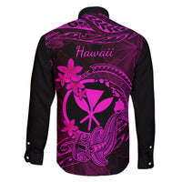 Hawaii Family Matching Tank Maxi Dress and Hawaiian Shirt Hammerhead Shark Tattoo Mix Polynesian Plumeria Pink Version LT14 - Polynesian Pride