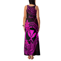 Hawaii Family Matching Tank Maxi Dress and Hawaiian Shirt Hammerhead Shark Tattoo Mix Polynesian Plumeria Pink Version LT14 - Polynesian Pride