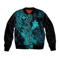 hawaii-sleeve-zip-bomber-jacket-hammerhead-shark-tattoo-mix-polynesian-plumeria-turquoise-version