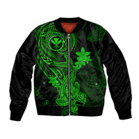 hawaii-sleeve-zip-bomber-jacket-hammerhead-shark-tattoo-mix-polynesian-plumeria-green-version