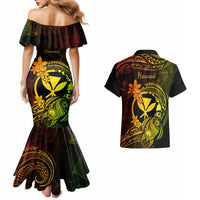 Hawaii Couples Matching Mermaid Dress and Hawaiian Shirt Turtle Mix Polynesian Plumeria Reggae Version LT14 - Polynesian Pride